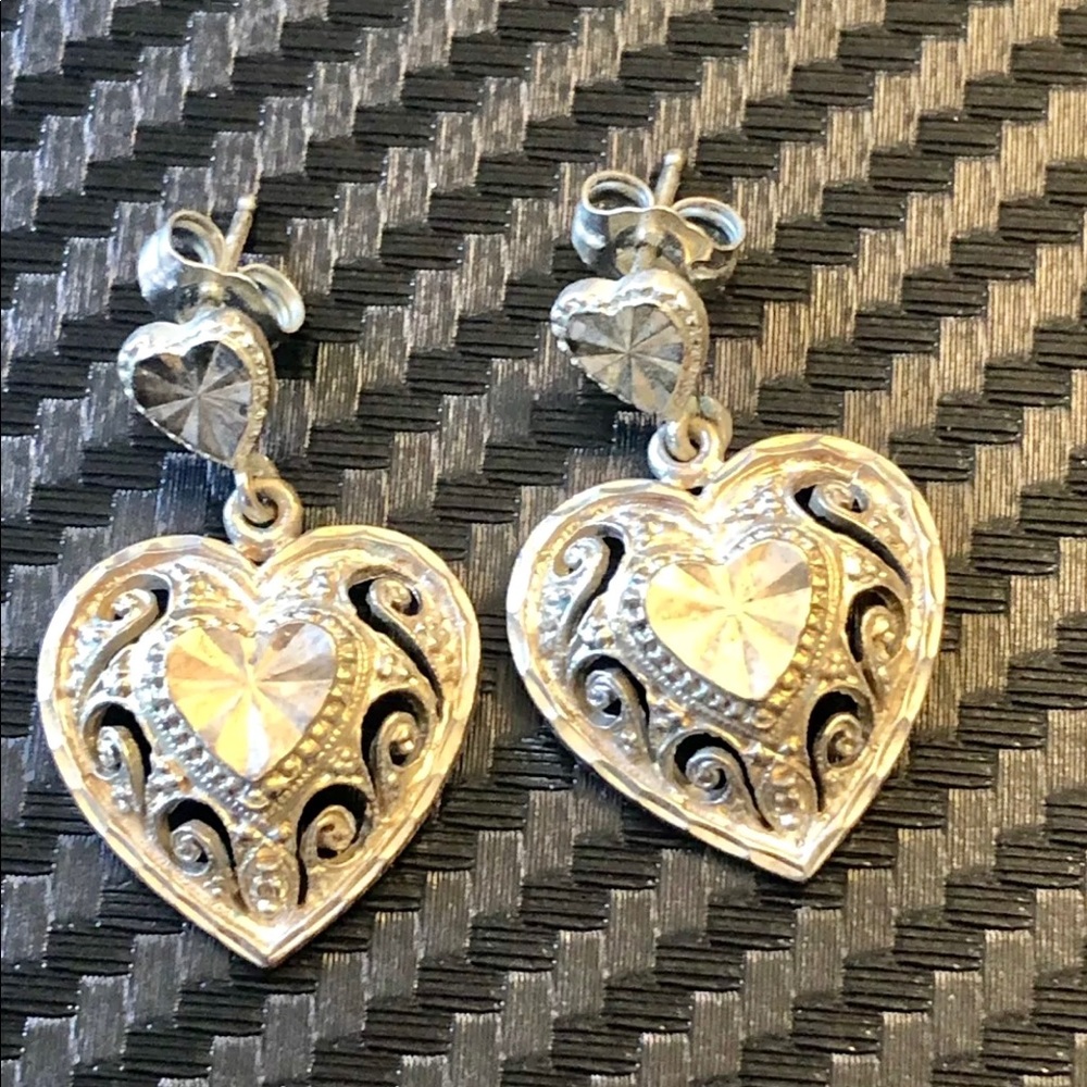 🔥🍎Vintage Beverly Hills Heart Earrings .925